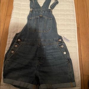 Old Navy Womens Denim Overall Shorts Size S